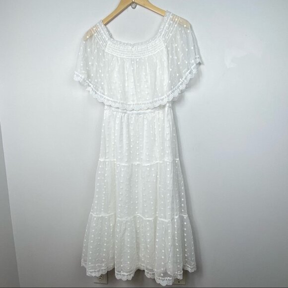 New Cupcakes Cashmere Contessa White Dress Size XS Midi Marshmallow Shopbop Boho - Picture 5 of 12